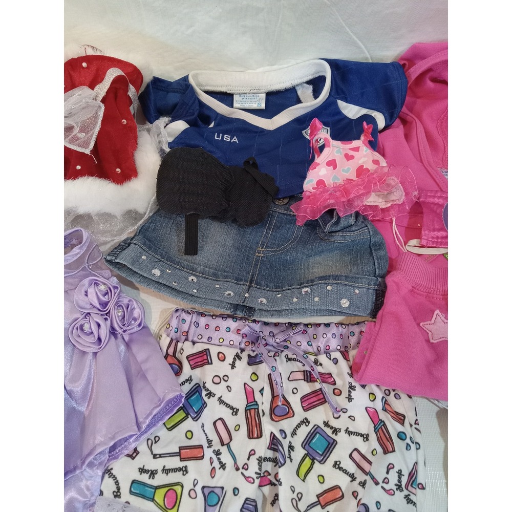 Build A Bear Workshop Clothing Accessory Lot Outfits Shoes Dresses Skirts Hoodie - Picture 4 of 6